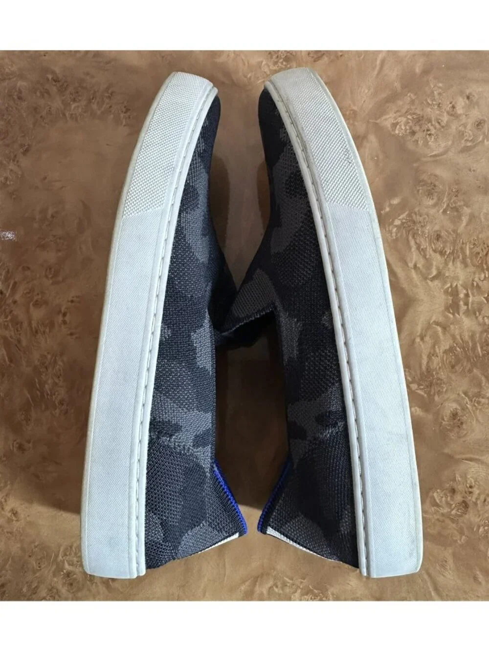 Rothy's The Original Slip-On Sneaker Grey Camo Knit Washable Sneakers Size 8